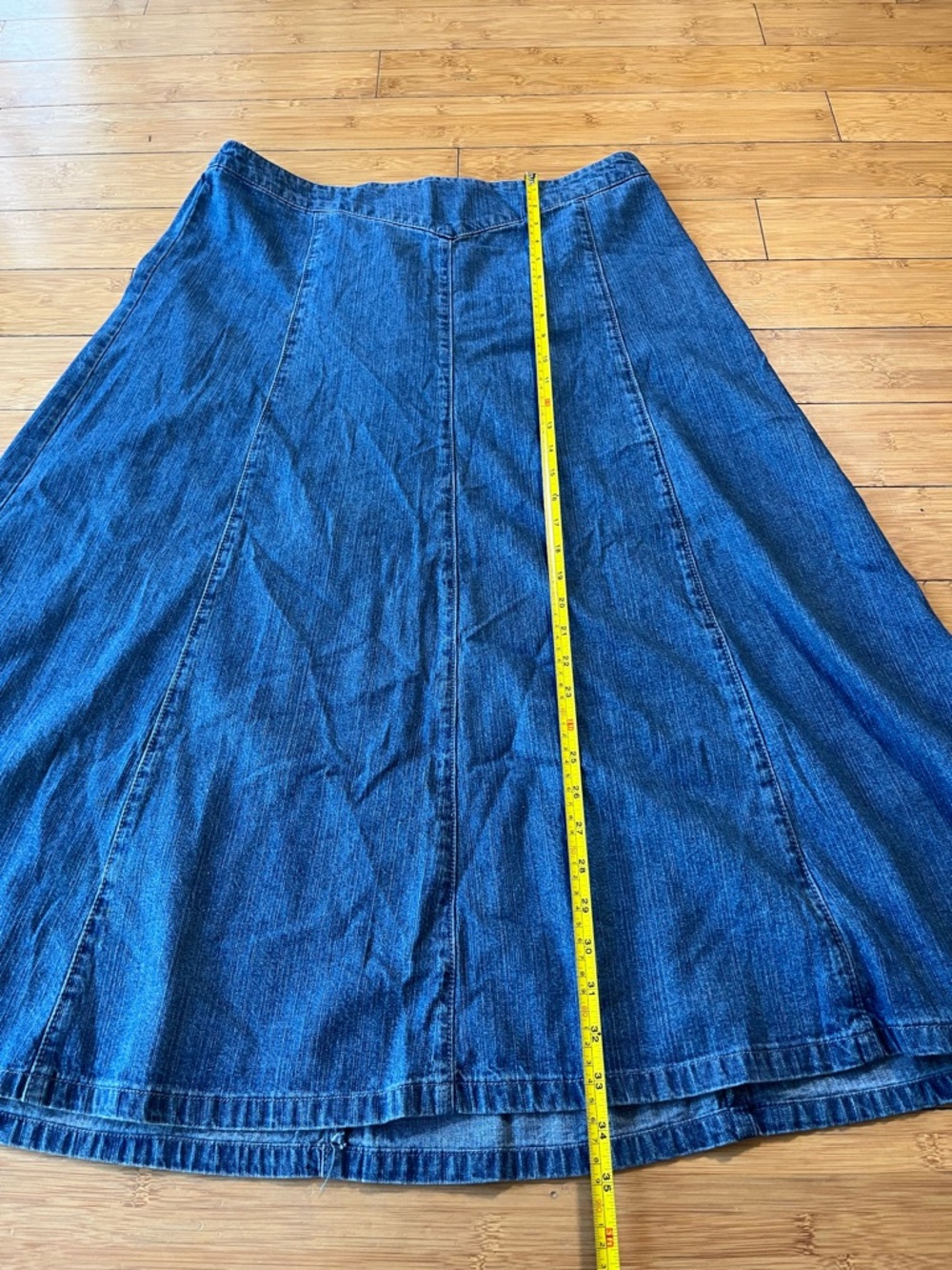 Vintage Chadwicks Classic Deep Blue Western Denim A-Line Skirt - Picture 6 of 13